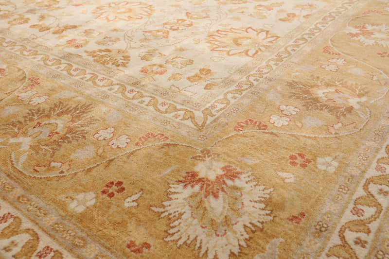 9x12 Masterpiece Unveiled Beige Traditional Wool Rug Pak Persian with 300 KPSI