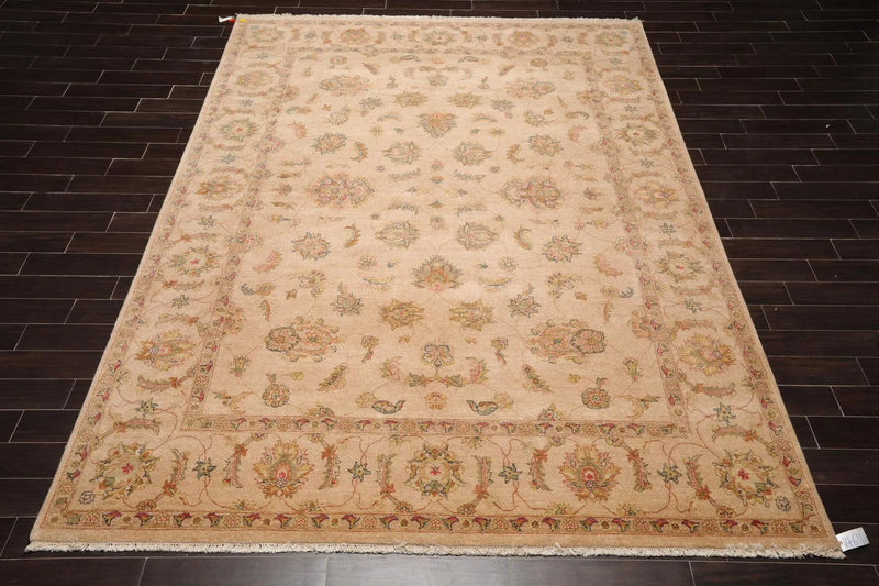 9' x 12' Hand Knotted Wool Agra 200 KPSI Traditional Oriental Area Rug Tan