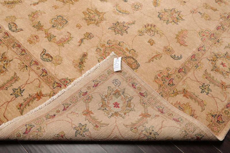 9' x 12' Hand Knotted Wool Agra 200 KPSI Traditional Oriental Area Rug Tan