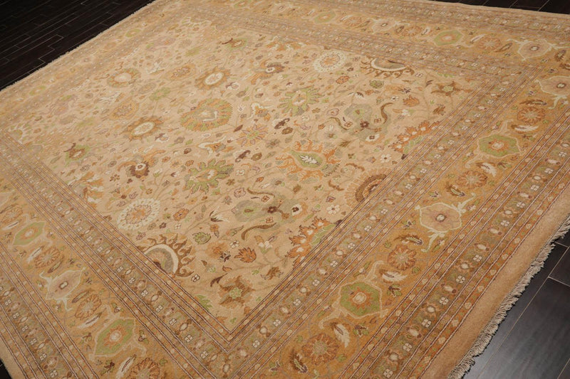 9'4" x 12'2" Hand Knotted Wool 16/18 Pak Persian 300 KPSI Oriental Area Rug Tan