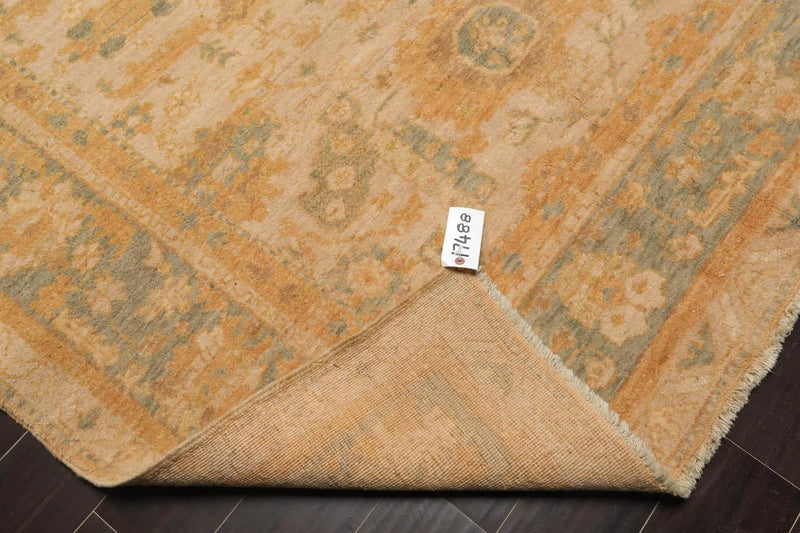 5' 9''x8' Hand Knotted Caucasian  100% Wool Traditional Oriental Area Rug Beige, Sage Color