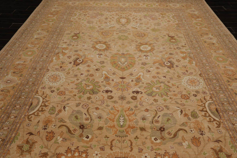 9'4" x 12'2" Hand Knotted Wool 16/18 Pak Persian 300 KPSI Oriental Area Rug Tan