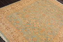 6' 1''x8' Hand Knotted 100% Wool Agra Traditional 250 KPSI Oriental Area Rug Aqua, Beige Color