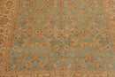 6' 1''x8' Hand Knotted 100% Wool Agra Traditional 250 KPSI Oriental Area Rug Aqua, Beige Color