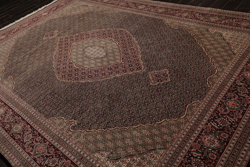 8'8"x12'1" Hand Knotted Wool & Silk Sino Persian Mahi Tabriz 300 KPSI Area Rug