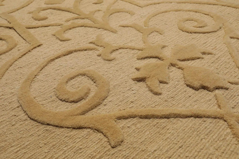 5' 6''x7' 5'' Hand Knotted Soumak 100% Wool Traditional Oriental Area Rug Pale Gold Color