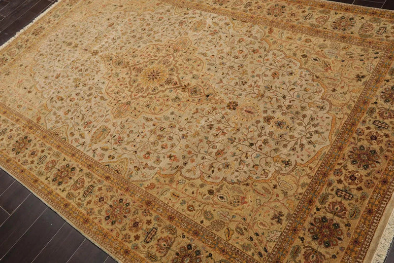 5' 11'' x 8' 10'' Hand Knotted 100% Wool Agra Traditional 250 KPSI Oriental Area Rug Tan, Gold Color