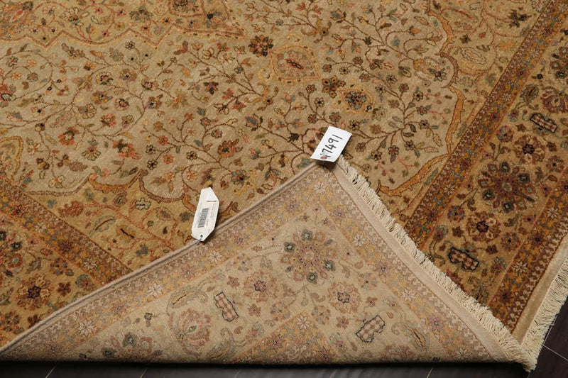 5' 11'' x 8' 10'' Hand Knotted 100% Wool Agra Traditional 250 KPSI Oriental Area Rug Tan, Gold Color