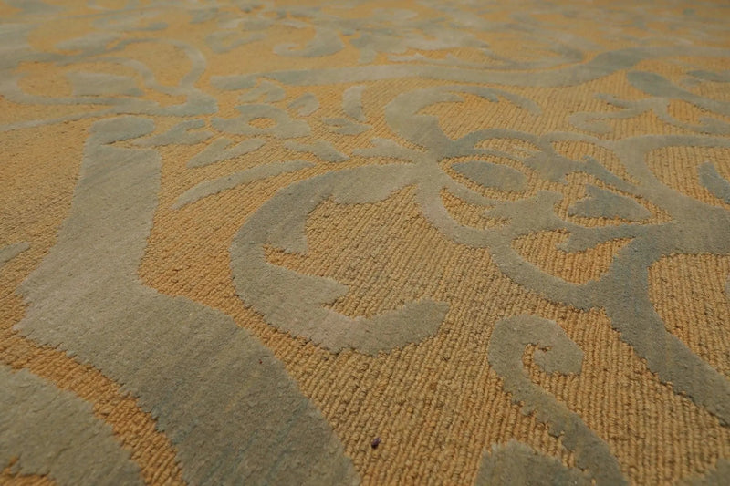 9x12 Tan Asmara French Aubusson Savonnerie Hand Knotted Wool Area Rug plush pile