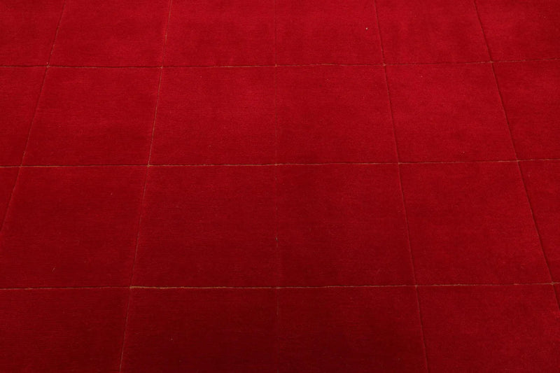 9'1'' x 12' Hand Knotted Tibetan Wool Hip Designer Modern Oriental Area Rug Red