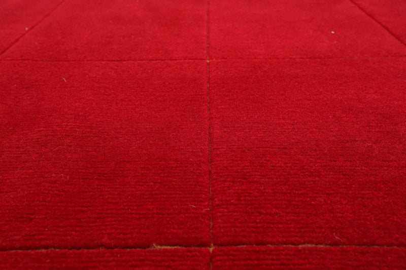 9'1'' x 12' Hand Knotted Tibetan Wool Hip Designer Modern Oriental Area Rug Red