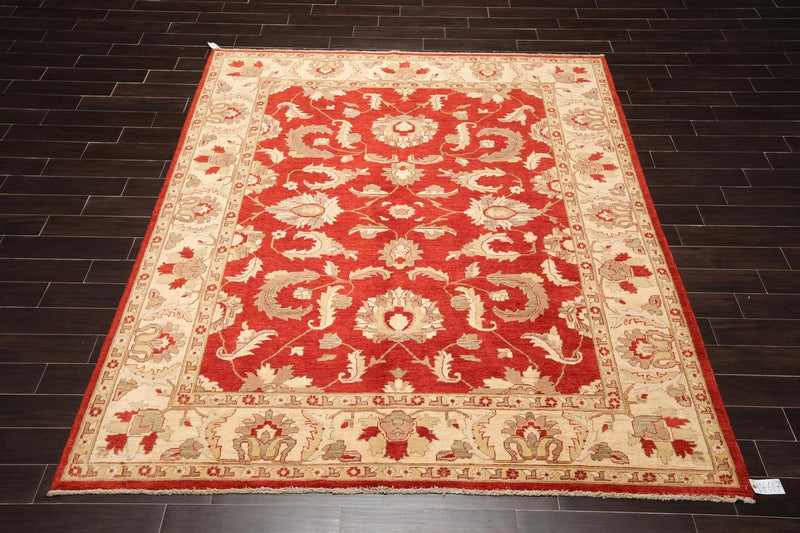 8' x 9'10'' Hand Knotted 100% Wool Peshawar Oriental Area Rug Rusty Red