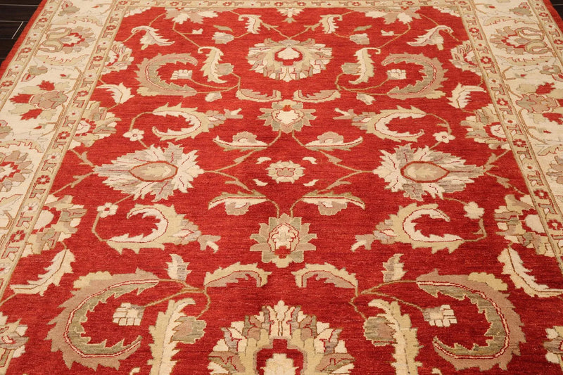 8' x 9'10'' Hand Knotted 100% Wool Peshawar Oriental Area Rug Rusty Red