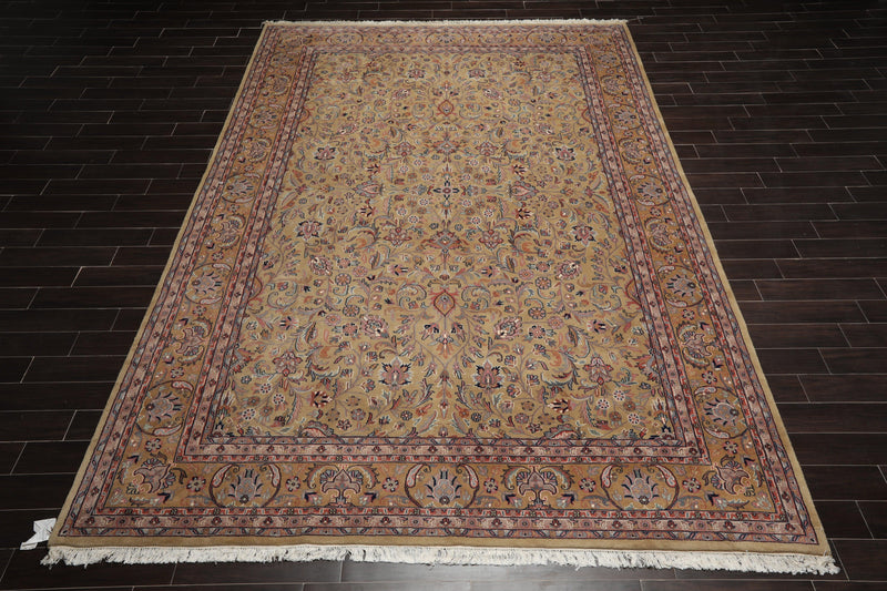 9'5" x 13'7" Hand Knotted 100% Wool Traditional Kashaan Oriental Area Rug Moss