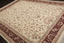 8'8"x11'8" Hand Knotted Wool & Silk Sino Persian Isphahan Oriental Area Rug Cream
