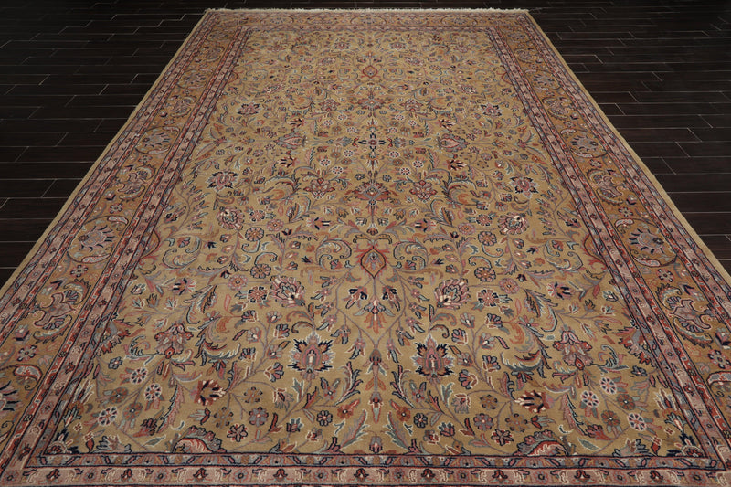 9'5" x 13'7" Hand Knotted 100% Wool Traditional Kashaan Oriental Area Rug Moss