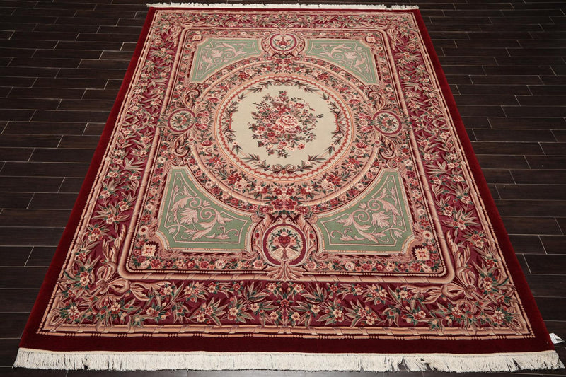 9'2"x12'2'' Hand Knotted Wool French Aubusson Savonnerie Plus pile Area Rug Mint