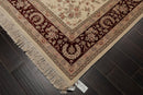 8'8"x11'8" Hand Knotted Wool & Silk Sino Persian Isphahan Oriental Area Rug Cream