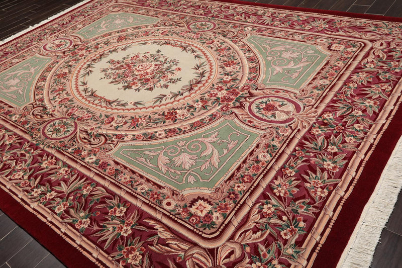 9'2"x12'2'' Hand Knotted Wool French Aubusson Savonnerie Plus pile Area Rug Mint