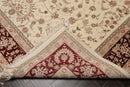 8'8"x11'8" Hand Knotted Wool & Silk Sino Persian Isphahan Oriental Area Rug Cream