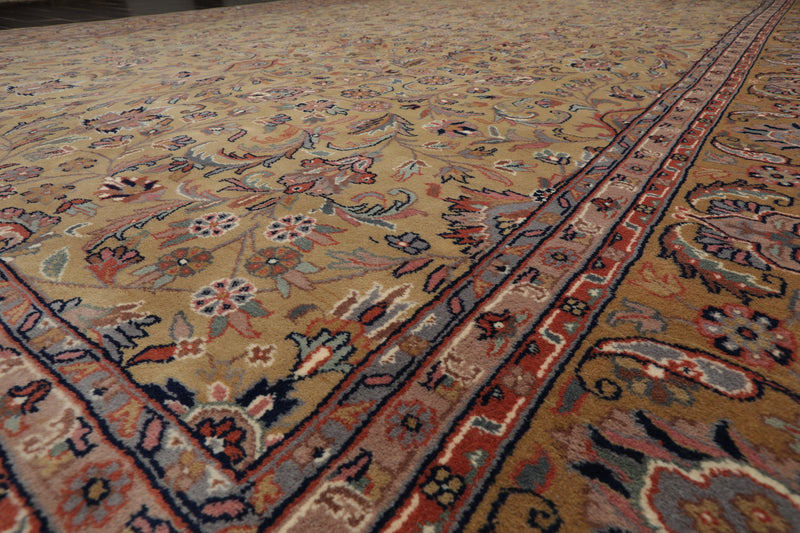 9'5" x 13'7" Hand Knotted 100% Wool Traditional Kashaan Oriental Area Rug Moss