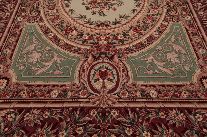 9'2"x12'2'' Hand Knotted Wool French Aubusson Savonnerie Plus pile Area Rug Mint