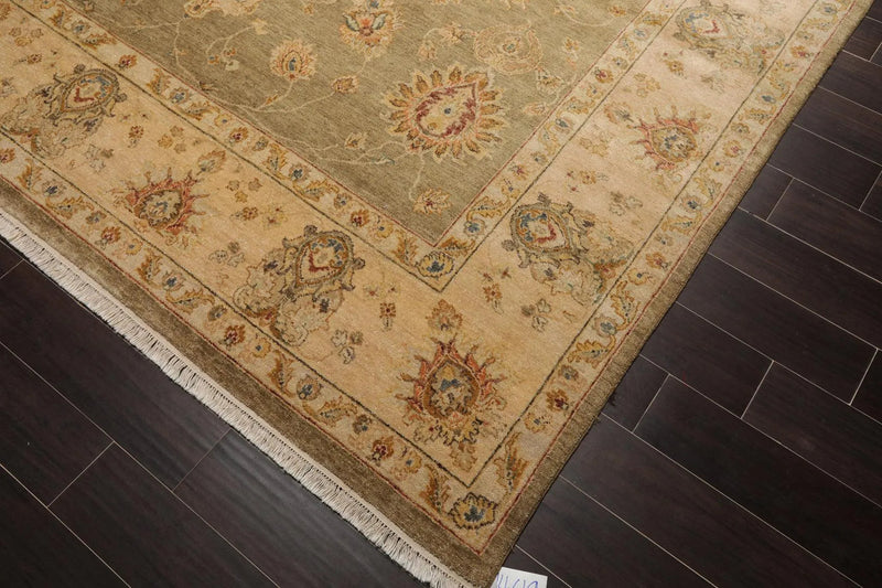 9'2'' x 11'11'' Hand Knotted Wool Agra Traditional Oriental Area Rug Pistachio