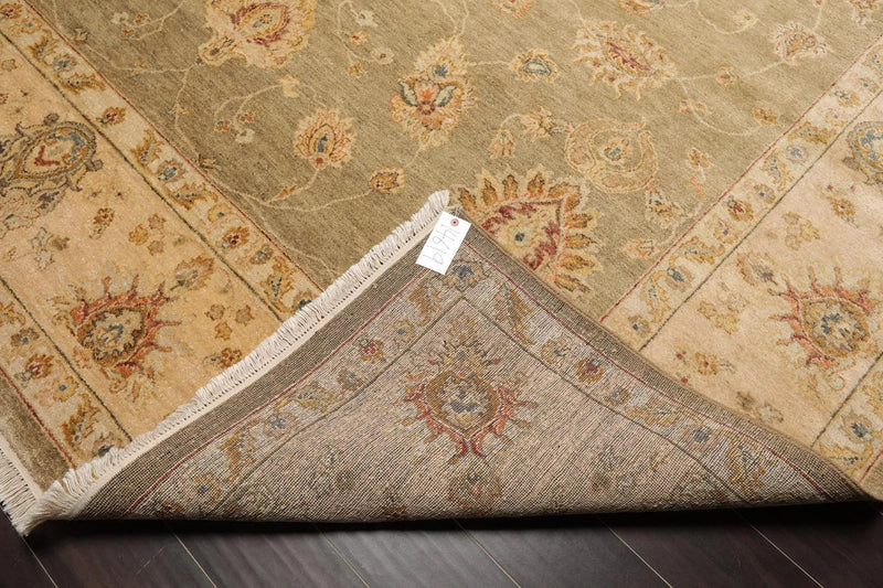 9'2'' x 11'11'' Hand Knotted Wool Agra Traditional Oriental Area Rug Pistachio