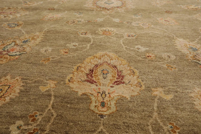 9'2'' x 11'11'' Hand Knotted Wool Agra Traditional Oriental Area Rug Pistachio