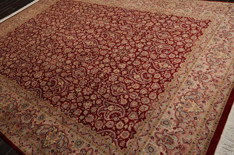 9'2" x 12'5" Hand Knotted Wool 16/18 Pak Persian 300 KPSI Area Rug Burgundy