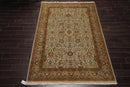 6' x 9' 1'' Hand Knotted 100% Wool Agra Traditional 250 KPSI Oriental Area Rug Aqua, Champagne Color
