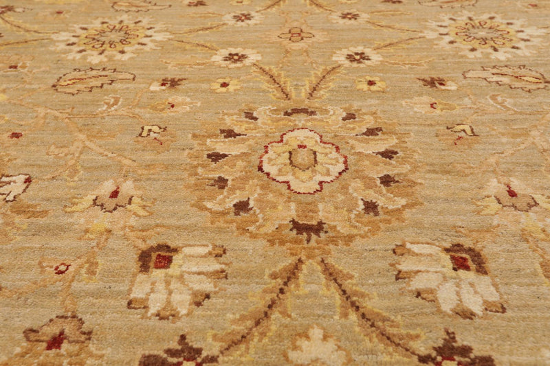 8'1" x 9'11'' Hand Knotted 100% Wool Peshawar Traditional Area Rug Gray Beige