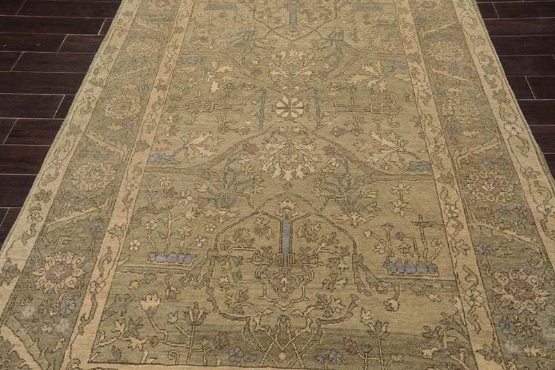 5'6" x 8'6'' Hand Knotted 100% Wool Caucasian Traditional Oriental Area Rug Champagne, Moss Color