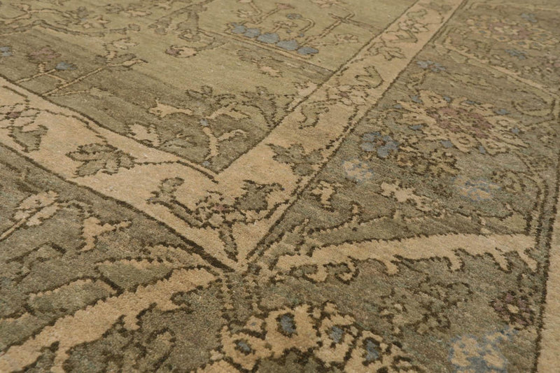 5'6" x 8'6'' Hand Knotted 100% Wool Caucasian Traditional Oriental Area Rug Champagne, Moss Color