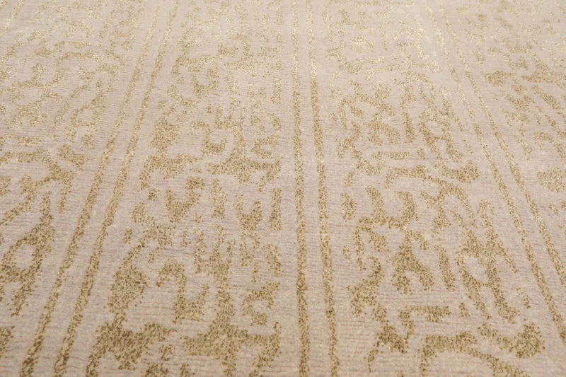 6' 1''x9' 1'' Hand Knotted Tibetan 100% Wool Tibetan Transitional  Oriental Area Rug Beige,Champagne Color