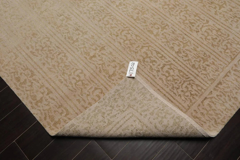 6' 1''x9' 1'' Hand Knotted Tibetan 100% Wool Tibetan Transitional  Oriental Area Rug Beige,Champagne Color