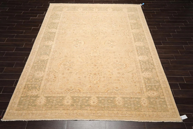 9' x 11'9'' Hand Knotted 100% Wool Peshawar Traditional Oriental Area Rug Beige