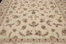 9' x 12' Hand Knotted Wool and silk Sino Persian Isphahan Oriental Area Rug Cream