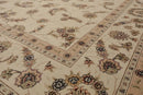9' x 12' Hand Knotted Wool and silk Sino Persian Isphahan Oriental Area Rug Cream