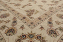 9' x 12' Hand Knotted Wool and silk Sino Persian Isphahan Oriental Area Rug Cream