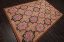 6'1" x 9'3" Hand Woven Wool Classic French Aubusson Needlepoint Area Rug Rose