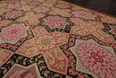 6'1" x 9'3" Hand Woven Wool Classic French Aubusson Needlepoint Area Rug Rose