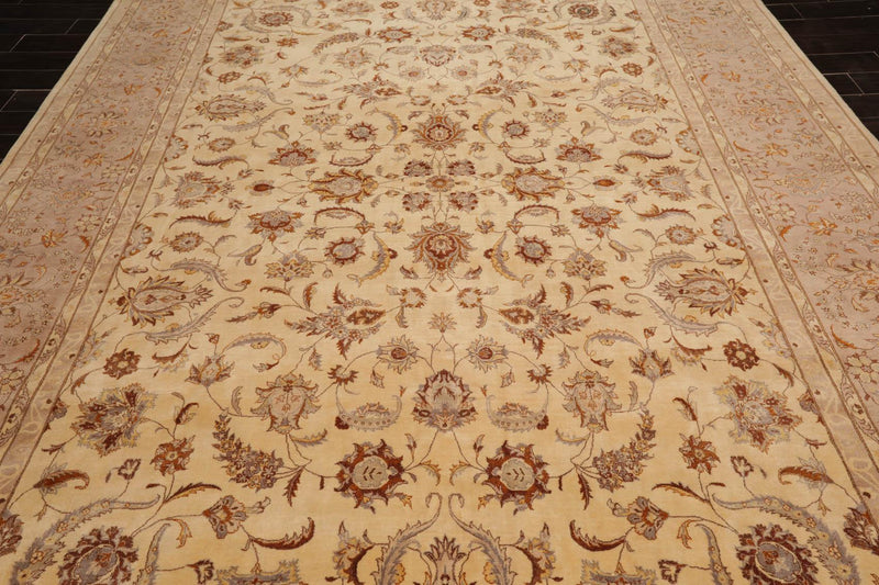 9'2"x12'4" Hand Knotted Wool 16/18 Pak Persian 300 KPSI Oriental Area Rug Ivory