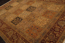 9'x12'4" Hand Knotted Wool Traditional Multi Panel Agra Oriental Area Rug Beige