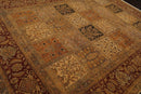 9'x12'4" Hand Knotted Wool Traditional Multi Panel Agra Oriental Area Rug Beige