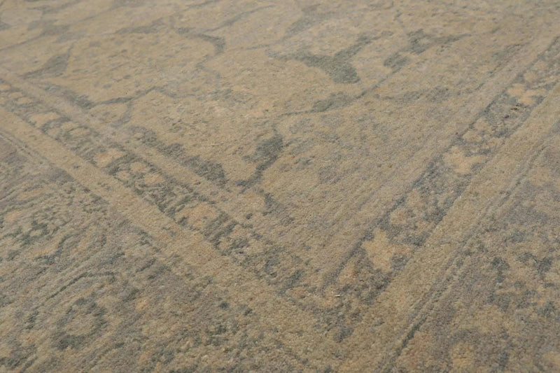 5'11''x8'11'' Hand Knotted Tibetan 100% Wool Tibetan Transitional Oriental Area Rug Beige, Gray Color