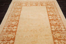 6'3''x8'6'' Hand Knotted 100% Wool Peshawar Transitional Oriental Area Rug Tan, Caramel Color