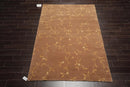 5'6''x8'6'' Hand Knotted Tibetan Wool and Silk Transitional Oriental Area Rug Camel, Gold Color