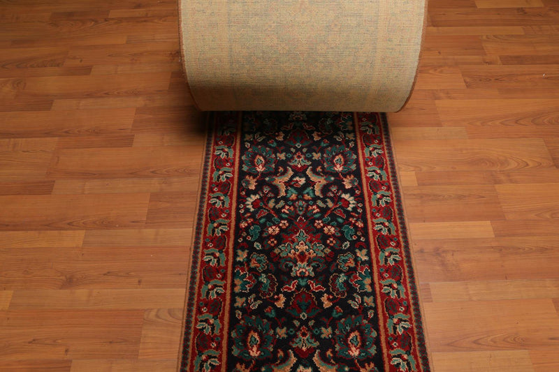 2'3" x 104' Traditional runner 100% Wool Oriental Area Rug Palace Runner Navy
