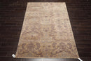 5'11''x8'9'' Hand Knotted 100% Wool Damask Transitional Oriental Area Rug Beige, Gray Color
